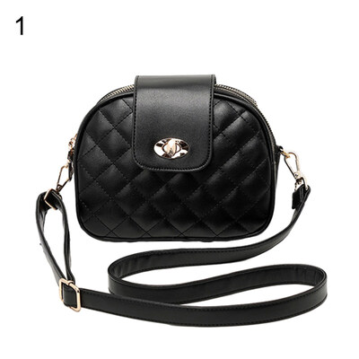 

Summer Women Fashion Zipper Plaid Round Crossbody Shoulder Bag Makeup Pouch