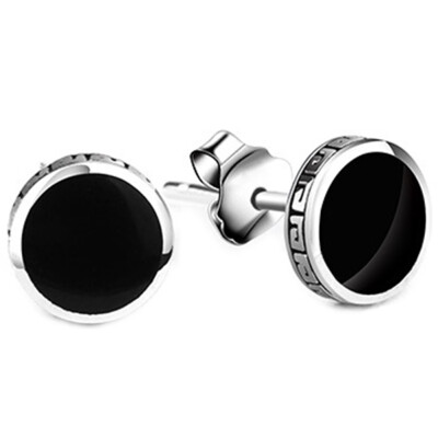 

Fashion 1 Pair 6mm Round Shape Vintage Stud Earrings for Man Trendy Party Black Earrings Jewelry Men & Women Unisex