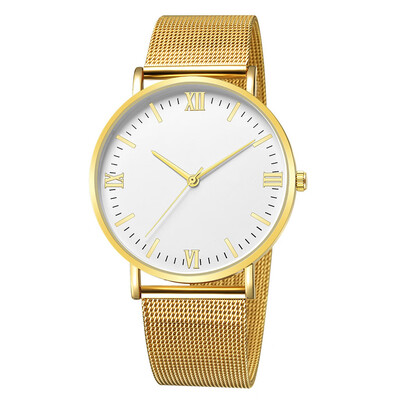 

Gobestart Fashion Mens Women Sport Stainless Steel Case Band Quartz Analog Wrist Watch