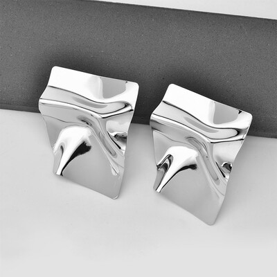 

2019 new brand design metal geometry irregular personality street shooting earrings minimalist generous creative gifts for women