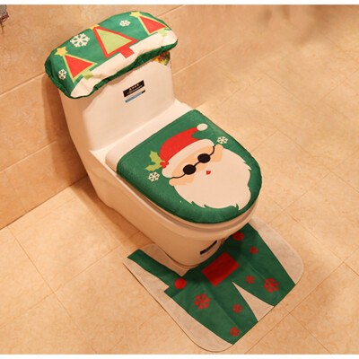 

Tailored 3PCS Christmas Toilet Seat & Cover Santa Claus Bathroom Mat Xmas Cute Decor