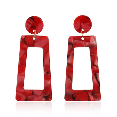 

Acrylic Earrings 2019 Big Statement Earrings for Women Resin Oval Square Geometric Drop Dangle Earrings Bohemian Jewelry Gift