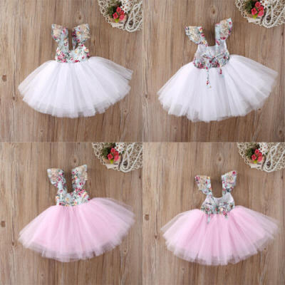 

Newborn Toddler Kids Baby Girls Floral Dress Princess Party Dress Tutu Sundress