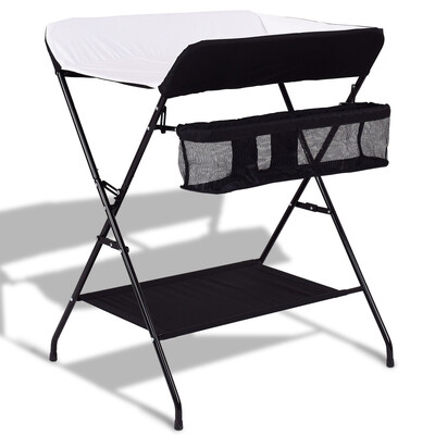

Baby Storage Folding Diaper Changing Table-Black