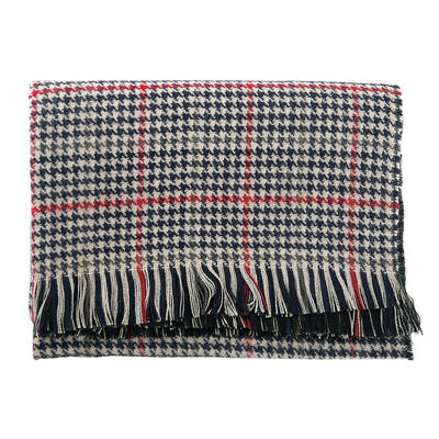 

British Plaid Cashmere Scarf Women Houndstooth Double Side Winter Shawls