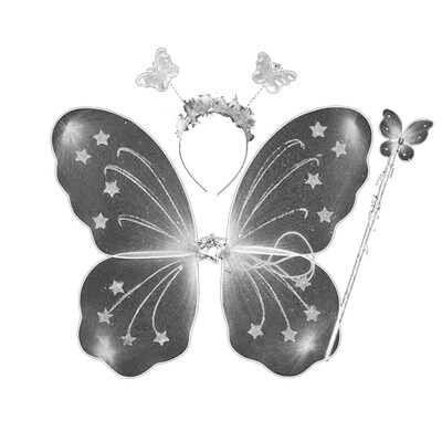 

New Hot WEIXINBUY 3pcsSet Girl Fairy Princess Christmas Costume Butterfly Wing Wand Headband