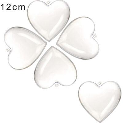 

510Pcs DIY Clear Plastic Heart Shape Ball Fillable Baubles Christmas Tree Decor