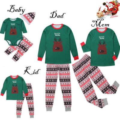 

US Women Men Kids Nightwear Sleepwear Family Matching Christmas Pajamas Set New