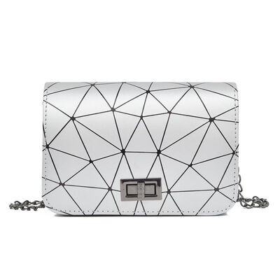 

2019 New Style Plaid Hasp Chains Flap Fashion Womens Handbags Shoulder Bags Geometry Plaid Purse Messenger Bag