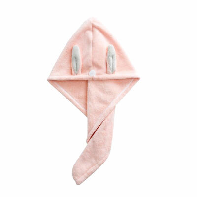 

Rabbit Ears Women Bathroom Absorbent Quick-drying Soft Towel Hair Dry Cap