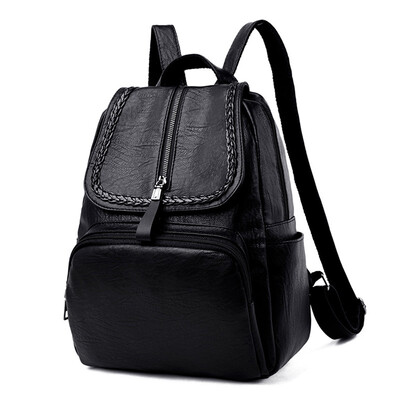 

Tailored Women Pure Color Matching Wild Fashion Leisure Travel Bag Student Bag Backpack