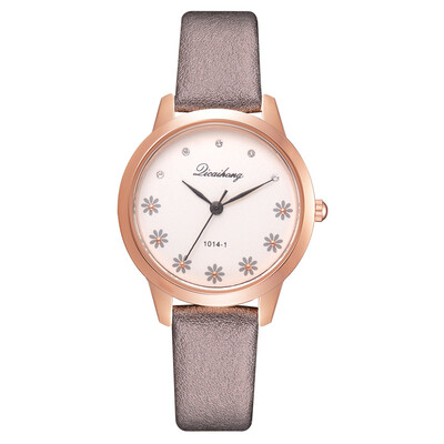

Korean version of the popular fashion printing alloy quartz watch wish new college style PU fashion ladies watch