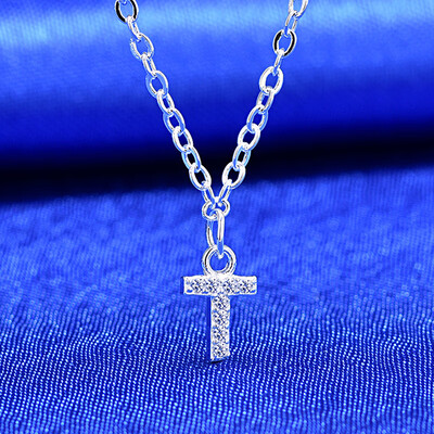 

Sale 1PC Women Girls 26 Letter Pendant Necklace Graceful Unique Adjustable Silvery Letter Pendant Necklaces