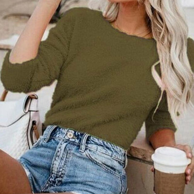 

NEW Autumn And Winter Fashion Women Casual Tops Fuzzy Blouse Pullover Jumper Loose Sweater Knitwear Long Sleeve Knitted Sweaters