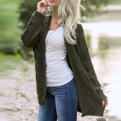 

Roseonmyhand Womens Long Sleeve Knitwear Open Front Cardigan Sweaters Casual Outerwear