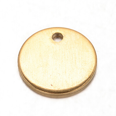

Flat Round 304 Stainless Steel Charms Golden 10x1mm Hole 1mm