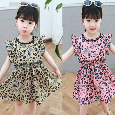 

Toddler Kid Baby Girls Leopard Print Tulle Party Bridesmaid Pageant Formal Dress