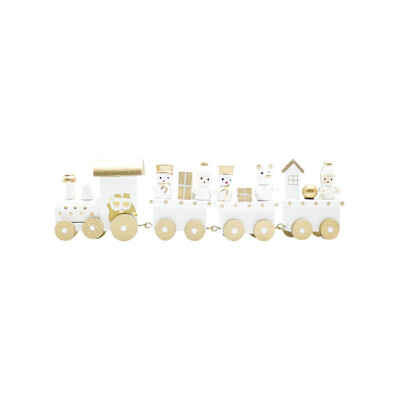 

〖Follure〗Christmas Decorations Christmas Wood Small Train Children Kindergarten Festive