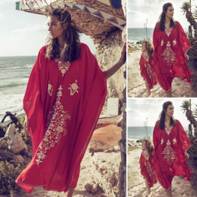 

Women Kaftan Caftan Long Maxi Dress Loose Summer Beach Cover Up Evening Dress