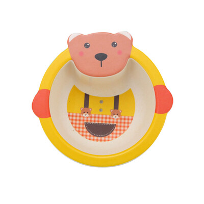 

Toponeto Bamboo fiber childrens cartoon bowl environmental protection baby cutlery