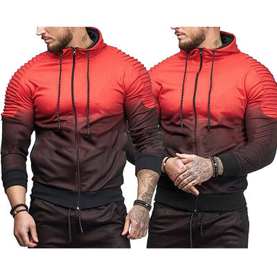 

SUNSIOM Mens Gradient Slim Hoodie Hooded Sport Sweatshirt Coat Jacket Sweater Outwear