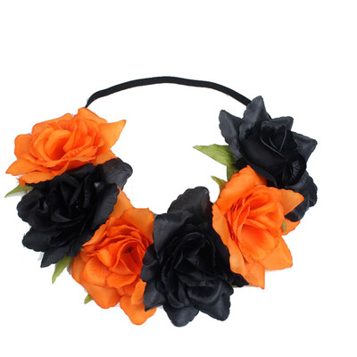 

〖Follure〗Large Rose Flower Forehead Hair Headband Hair Crown Summer Festival Garland
