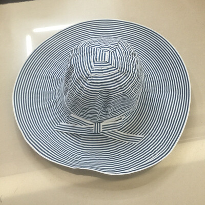 

South Korean student striped fisherman hat basin hat men&women Korean bow casual personality day sun-proof sun hat