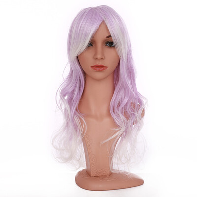

Long Full Wig with Bangs Ombre Natural Wave Heat Resistant Synthetic Wig Dyeing Color Curly Wavy Cosplay Wigs Costume Dress