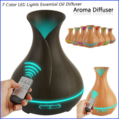 

Ultrasonic 550ml Humidifier Aromatherapy Remote Control Oil Diffuser Cool Mist With 7 Color LED Lights Essential Oil Diffuser