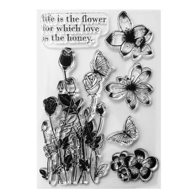 

Butterfly Flower Transparent Silicone Stamps Seal Craft Embossing Decor