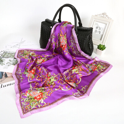 

Korean version of autumn&winter wild scarf dual-use shawl womens bib wild fashion printing silk scarves sunscreen