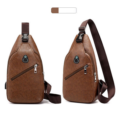 

2019 New Style Fashion Hot Mens PU Leather Cycle Sling Pack Satchel Solid Zipper Bag Small Day Waist Packs