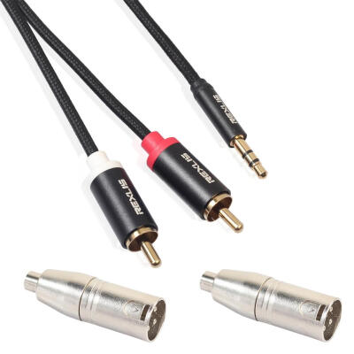 

18m 35mm Stereo Male to 2 RCA Male Audio Cable wRCA to XLR Converter