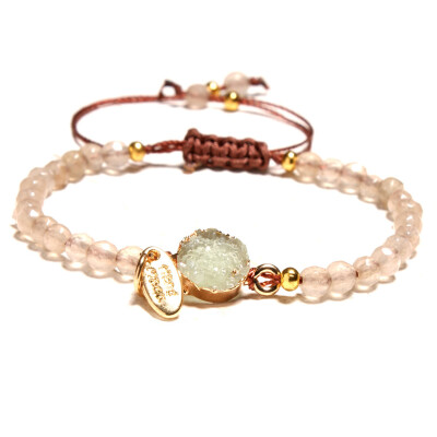 

Fashion Natural Stone Crystal Rose Quartz Amethyst Gemstone Beads Bracelet