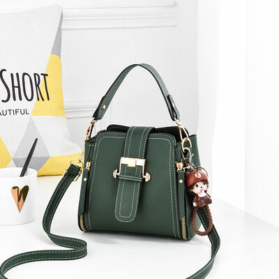 

Temperament small square bag basic color pumping bucket bag simple casual wild Korean fashion bag female