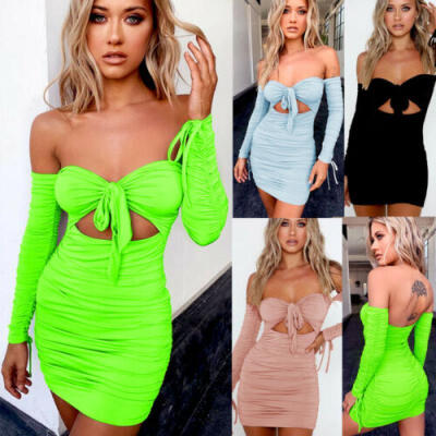 

Summer Women Bandage Long Sleeve Bodycon Dress Evening Party Cocktail Sundress