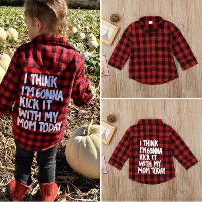 

UK Stock Toddler Kids Baby Boy Girl Plaid Tops Shirt Long Sleeve T-shirt Clothes