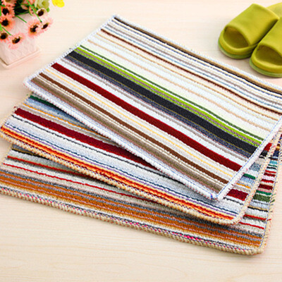 

Colorful Stripe Bath Shower Floor Mat Non Slip Absorbent PVC Carpet Bathroom Rug Carpet Doormat