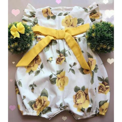 

US Infant Baby Girl Clothes Flower Ruffle Sleeve Romper Jumpsuit Bodysuit Summer