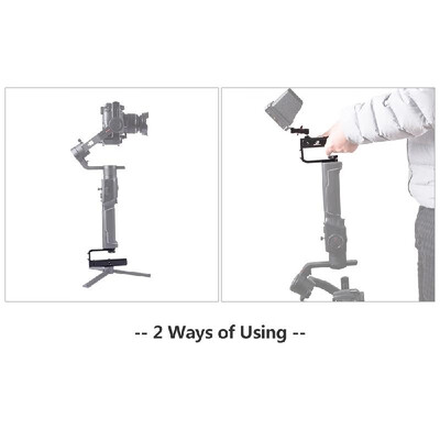 

DF DIGITALFOTO VISIONBH Universal Reversed Bottom Handle Gimbal Extended Bracket with Hot Shoe Mount 14 & 38 Inch Screw Mount fo