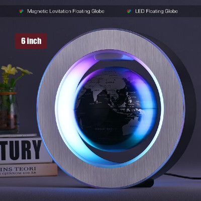 

6 Inch Magnetic Levitation Floating Earth Globe World Map with LED Color Light Circular Shape Base for Home Office Desk Decoration