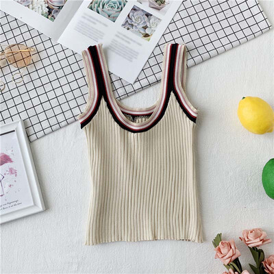 

Women Fahsion Concise All-match Slim Fit Color-blocked Casual Sport Camisole