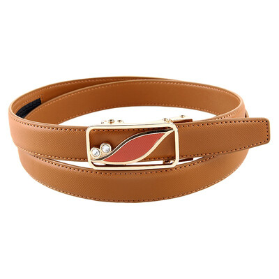 

BPSTAR Womens Automatic Buckle Genuine Leather Ladys Ratchet Holeless Belt Business High Quality Womens Real Belt for Pants