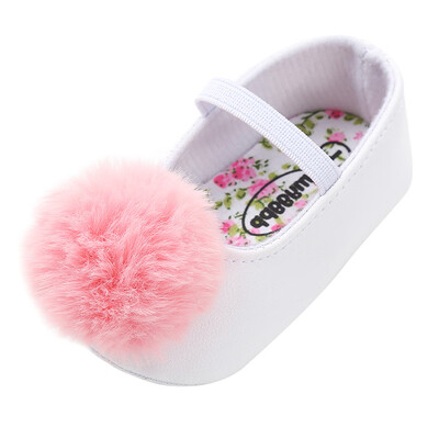 

Baby Girl Hair Ball Single Shoes Fashion Toddler First Walkers Kid Shoes