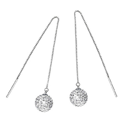 

Elegant Lady Earring 925 Silver Long Wire Earrings With Artifical Diamond Pendent Charm Jewelry