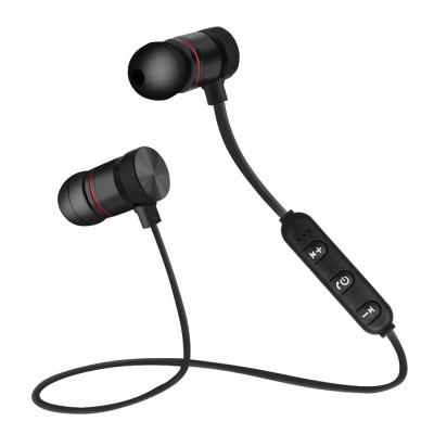 

Bluetooth 41 Headphones Outdoor Sport Headsets Music Earphone Magnetic Suction Built-in Microphone Line Control