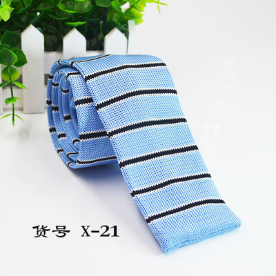 

Knit flat striped tie 5CM narrow section mens business tie direct