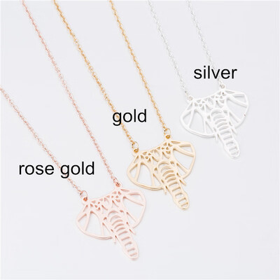

Stainless Steel Necklace Silver Gold Chain Minimalist Choker Origami Elephant Koala Bear Cat Dainty Necklace For Women Jewelry