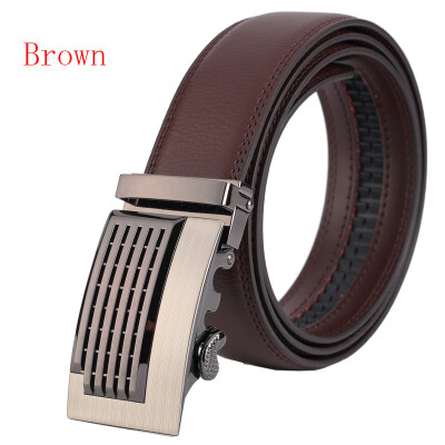 

New Automatic Buckle Cowskin Brown Belt Good Quality Genuine Leather Luxury Strap Male Belts For Men Jeans Wide 110-130cm long