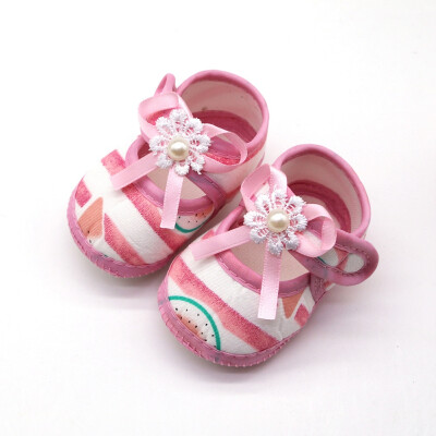 

Baby Infant Shoes Girls stripped bow Soft Sole Prewalker Warm Casual Flats Shoes Newborn Toddler First Walker Sole Anti-Slip